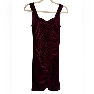Burgundy Velvet Dress